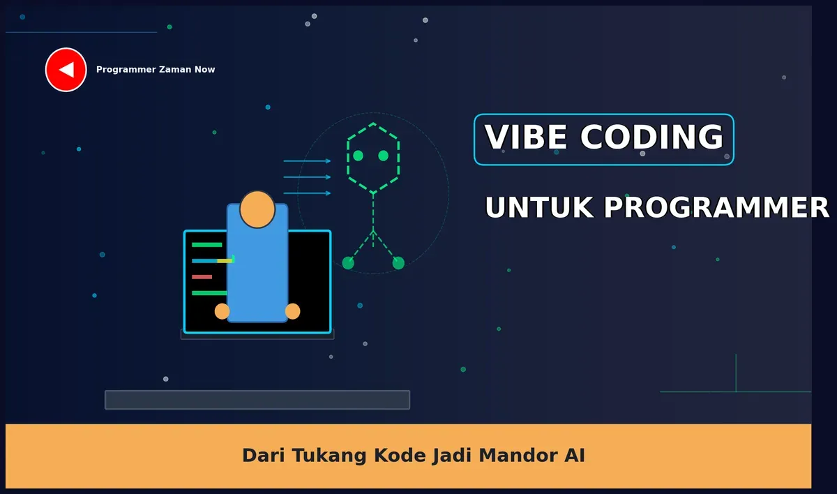 Ilustrasi vibe coding untuk programmer