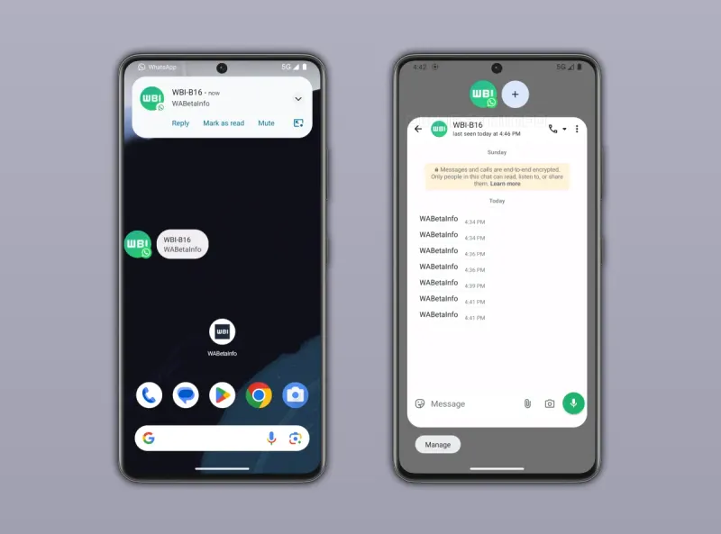 WhatsApp Uji Coba Notification Bubbles di Android, Chat Makin Nempel di Layar
